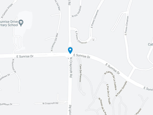e sunrise drive and craycroft road map