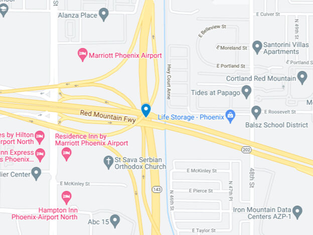 loop 202 near phoenix sky harbor airport map