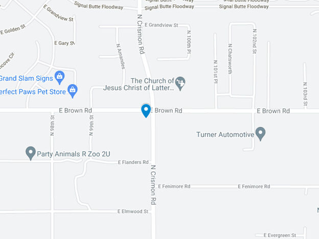 map at intersection of Brown Road and crimson road