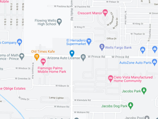 map flowing wells road in tucson