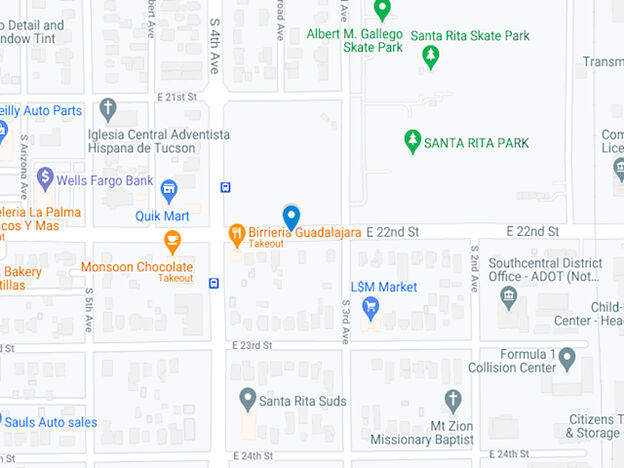 map of 22nd st between 3rd and 4th ave in tucson