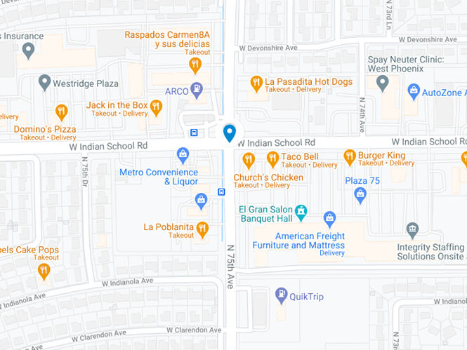 map of 75th ave and indian school road in maryvale village