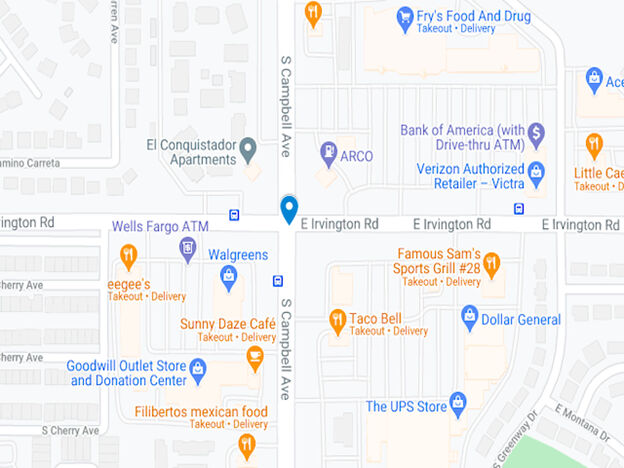 map of Campbell ave and irvington road
