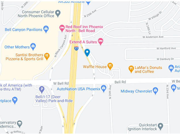 map of I 17 on ramp near bell road in north phoenix