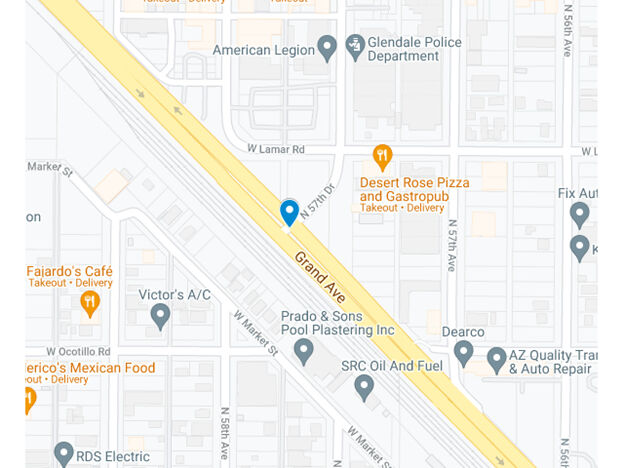 map of intersection 57th drive and grand avenue in glendale
