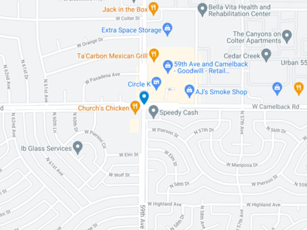 map of intersection 59th avenue and camelback road in glendale