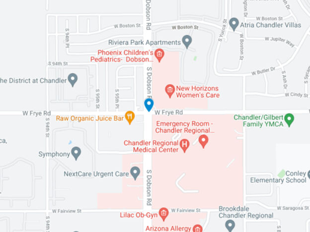map of intersection dobson road near frye road in chandler