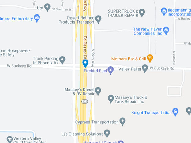 map of northbound lanes loop 202 near buckeye rd