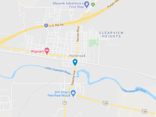 map of sr 377 near milepost 28 south of holbrook