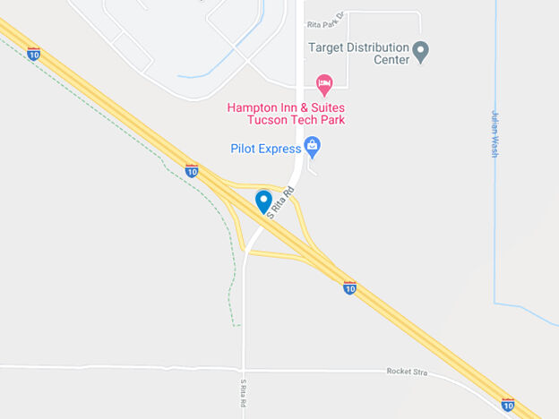 map of westbound lanes on I 10 near rita road exit