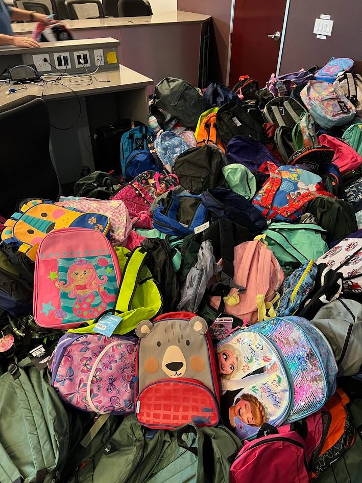 backpacks for the foster alliance back to school drive