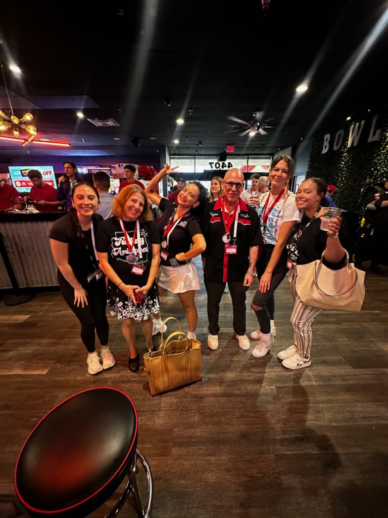 volunteers at special olympics bowling event