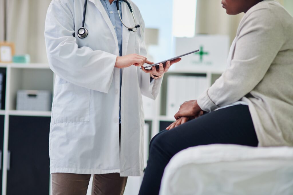 patient speaking to doctor