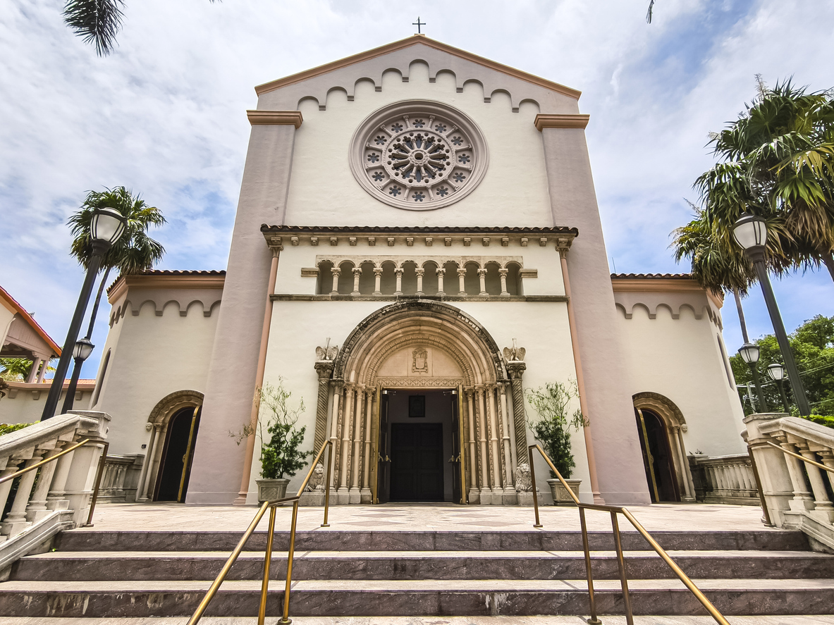 front of a church