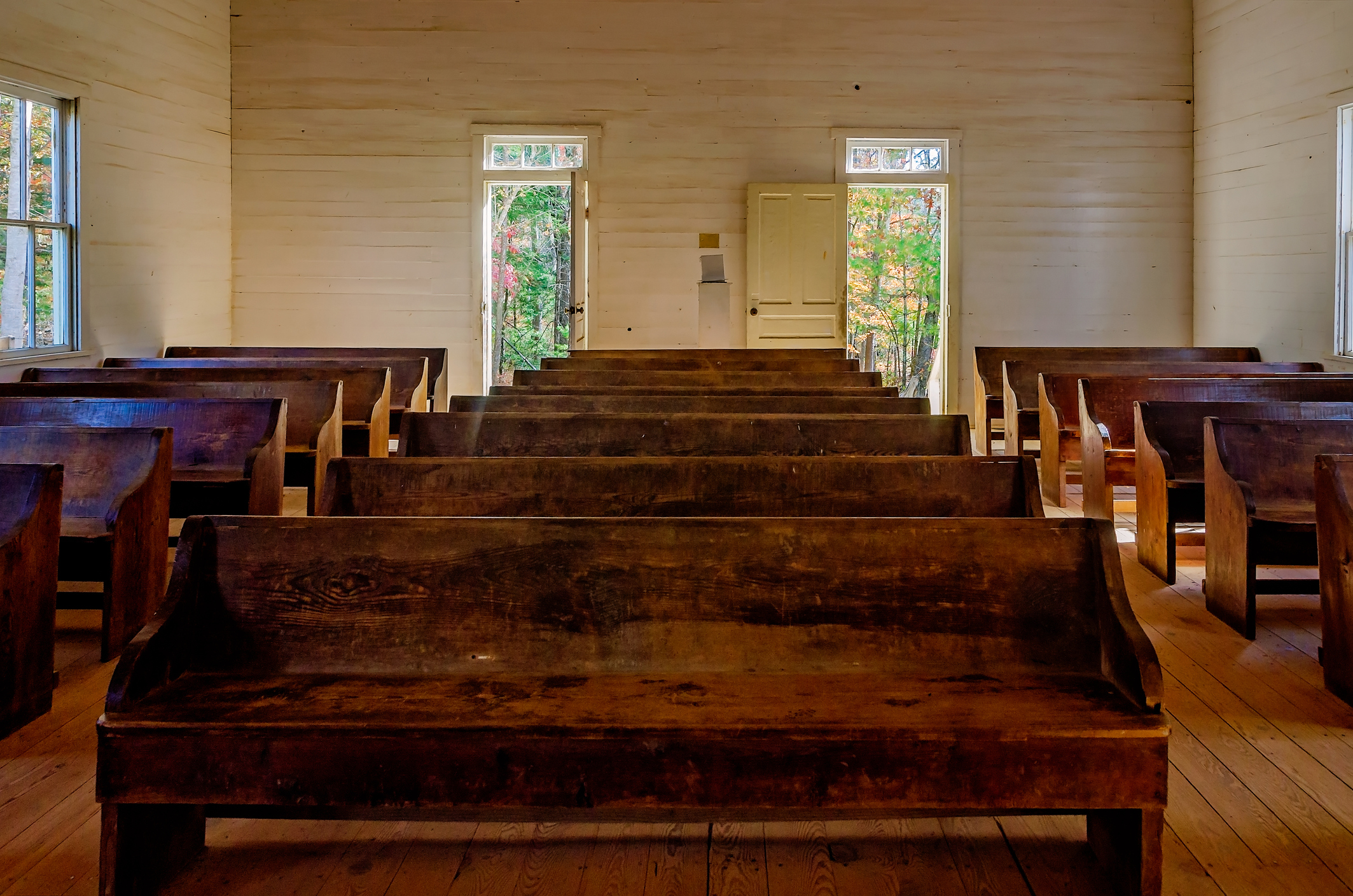 Cades Cove Methodist Church in Great Smoky Mountains National Park in Townsend Tennessee