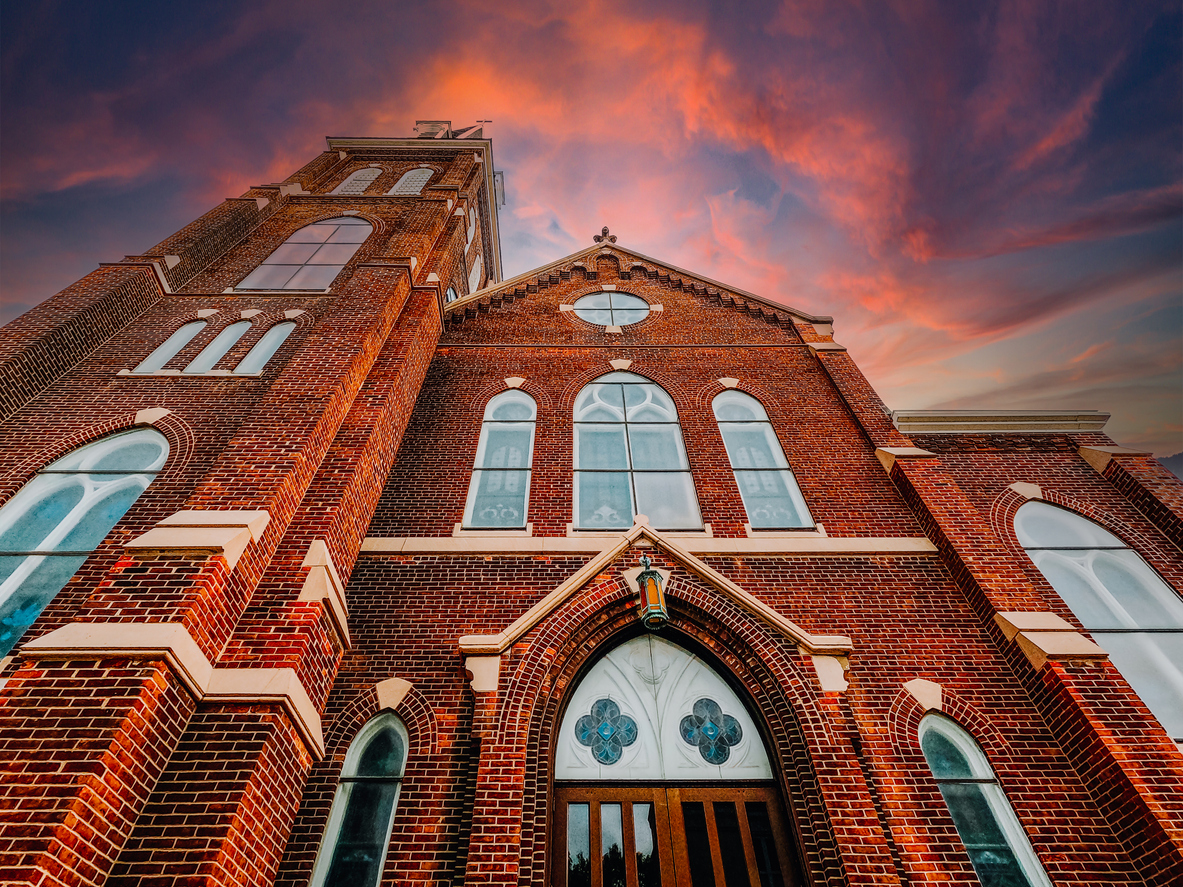 Historic Church Cathedral Reaching Towards the Sky