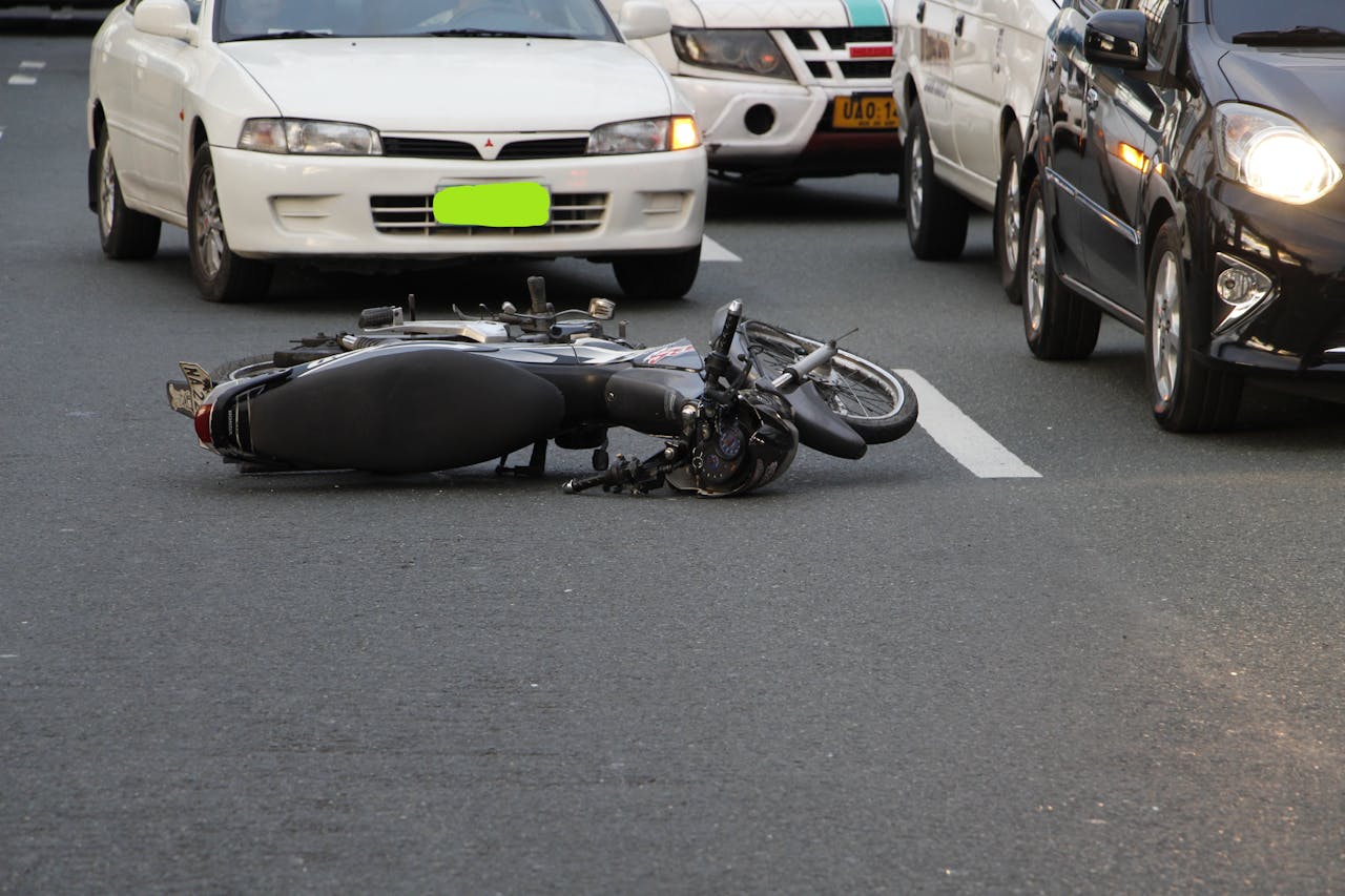 laid over motorcycle