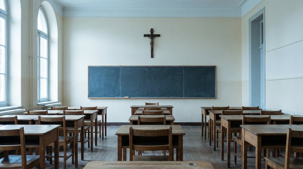 Catholic school classroom in St. Gabriel's Hall sexual abuse lawsuit