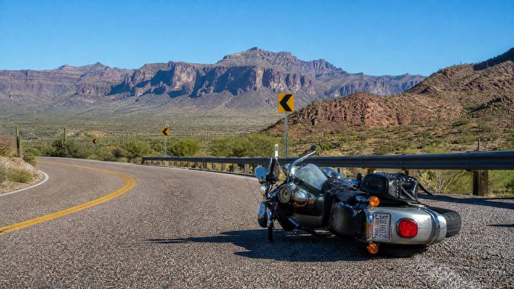 Motorcycle accident on Apache Trail AZ-88 near Apache Junction