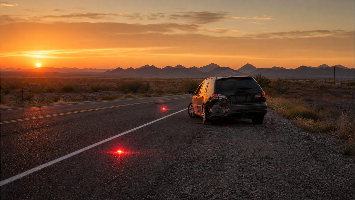 Fatal car accident scene in Avondale Arizona