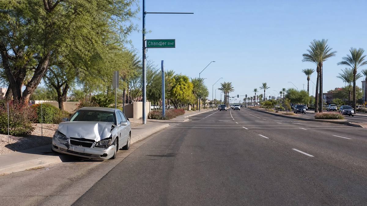 Car accident on Chandler Boulevard Arizona
