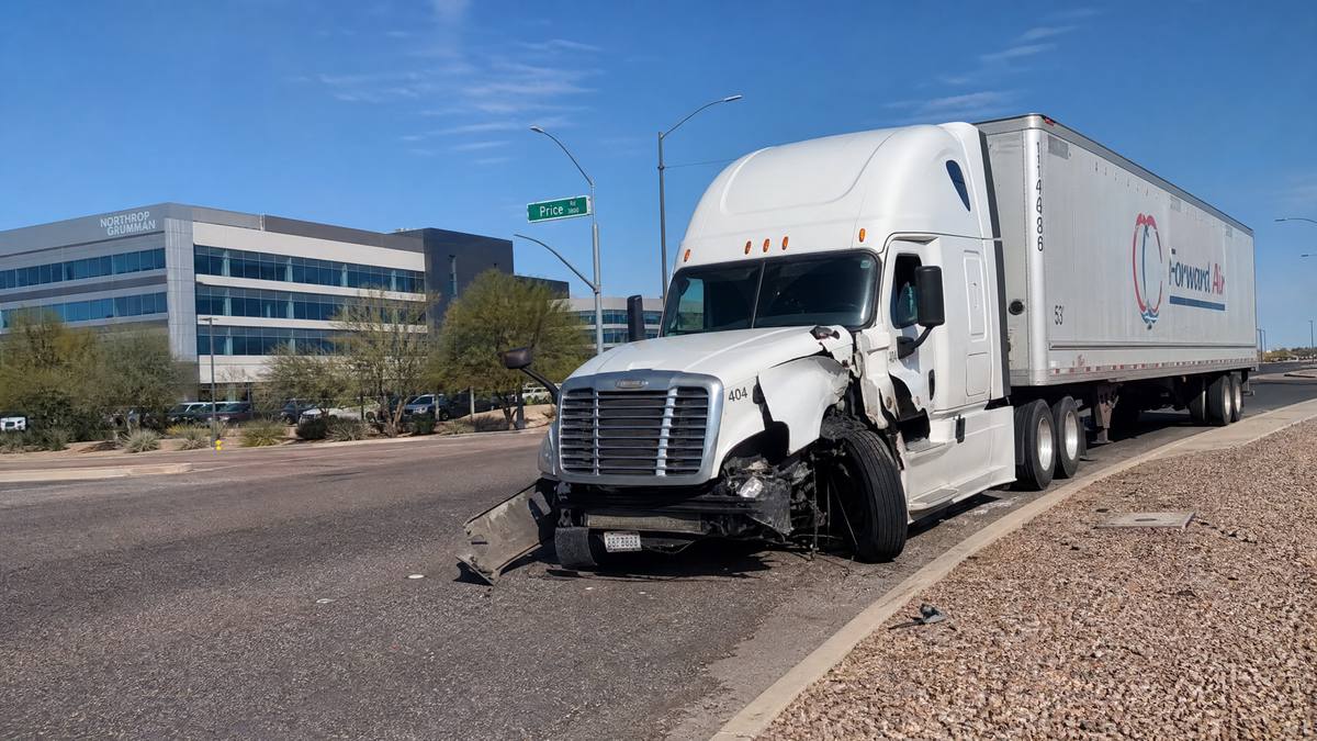Truck accident on Price Road Corridor in Chandler Arizona