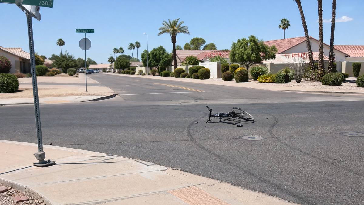 Bicycle accident at Mesa Arizona intersection
