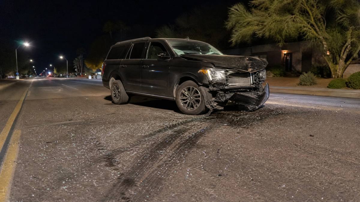 Hit-and-run accident scene in Mesa Arizona