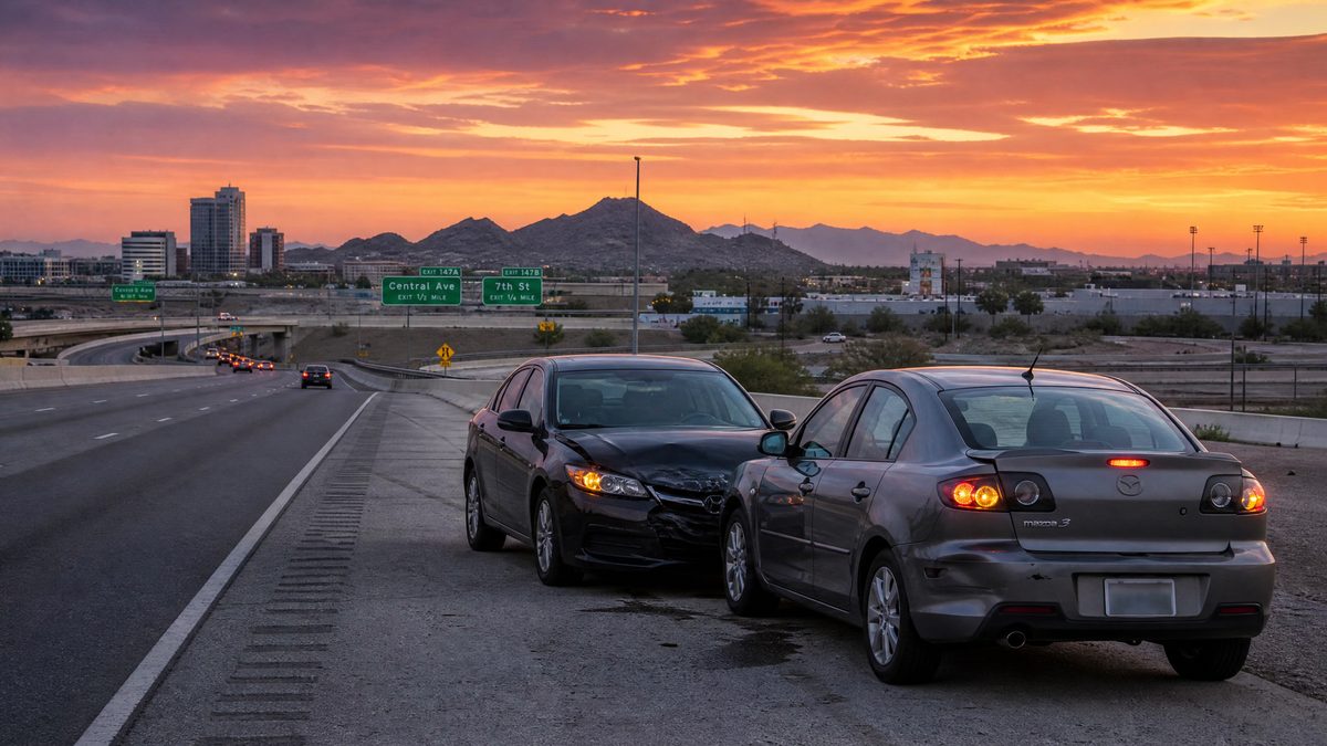 Uninsured driver car accident on Phoenix highway
