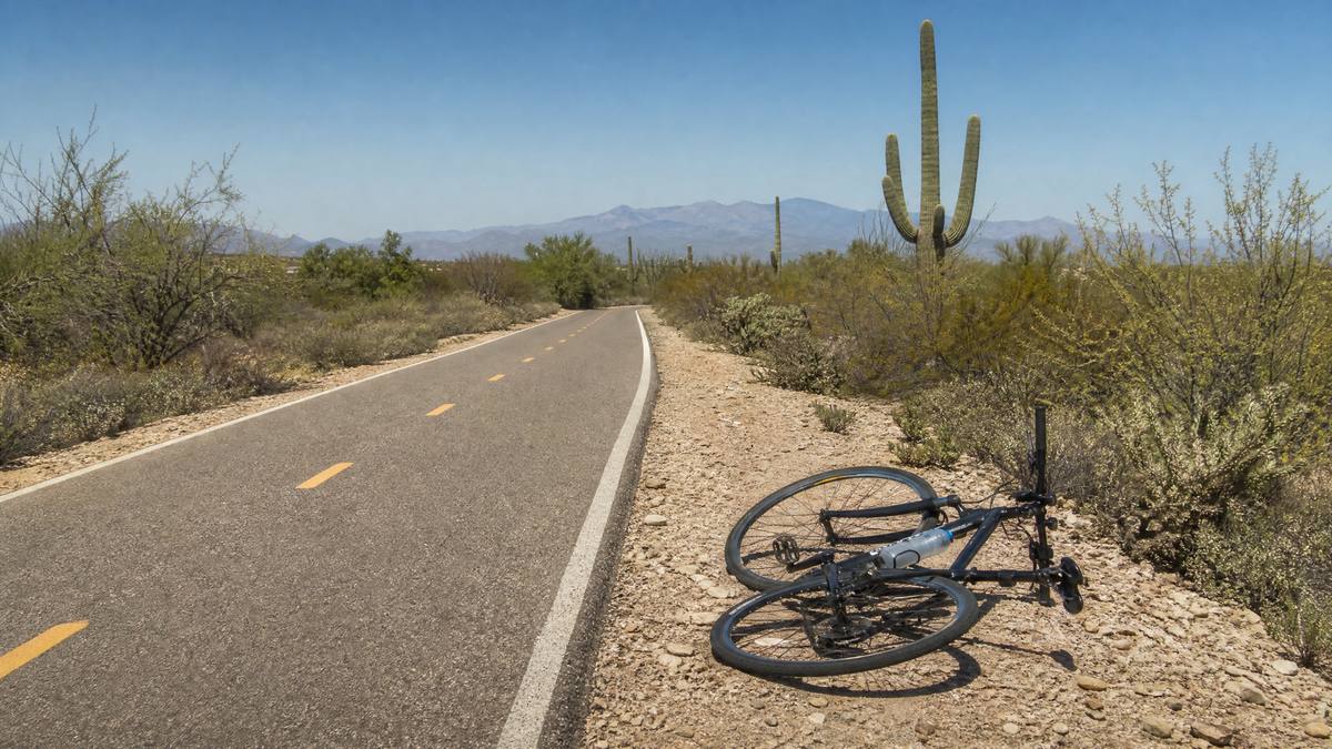 Bicycle accident on Tucson Loop Trail