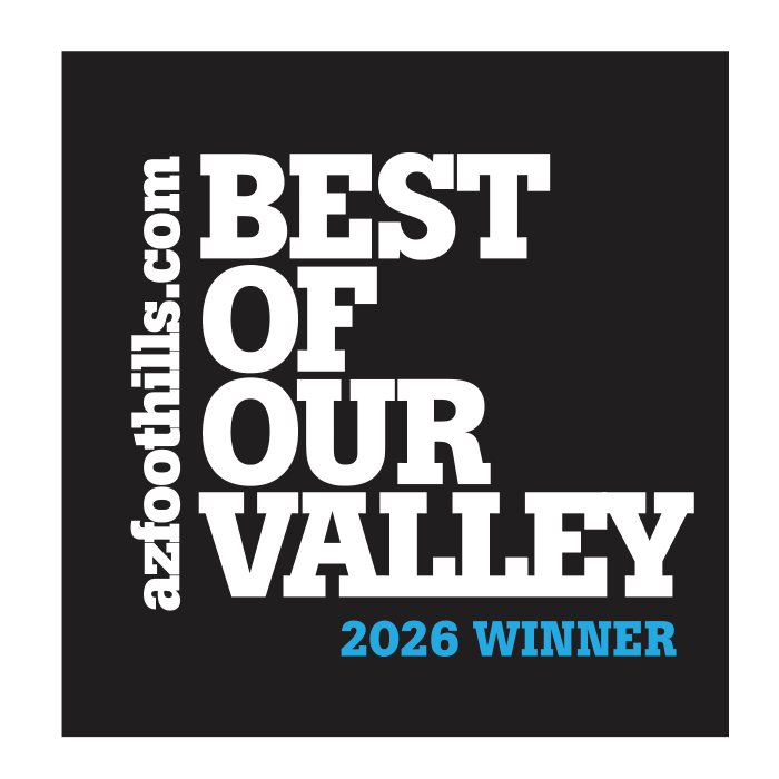 Arizona Foothills Best of Our Valley 2026 Winner badge for Phillips Law Group’s Best Large Law Firm recognition
