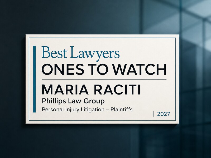Best Lawyers Ones to Watch 2027 graphic naming Maria Raciti of Phillips Law Group for Personal Injury Litigation – Plaintiffs