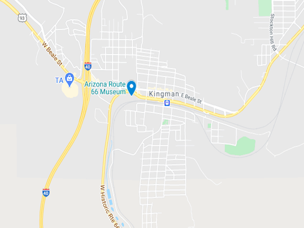 map of Kingman in mohave county