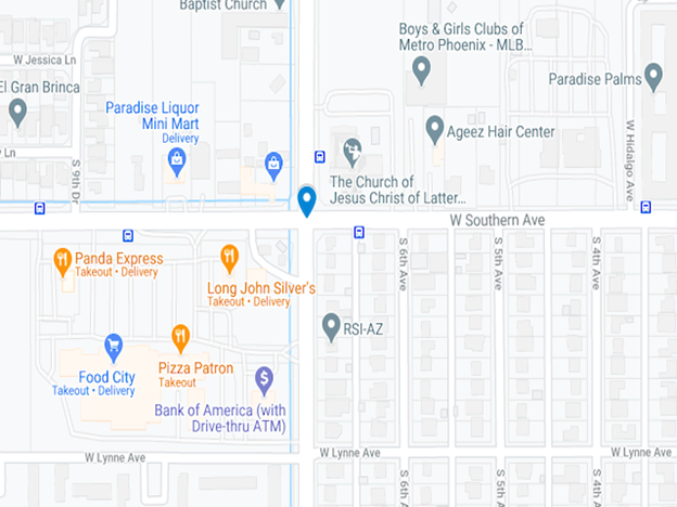 google map of southern and 7th avenue