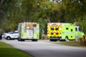 ambulances at accident scenet