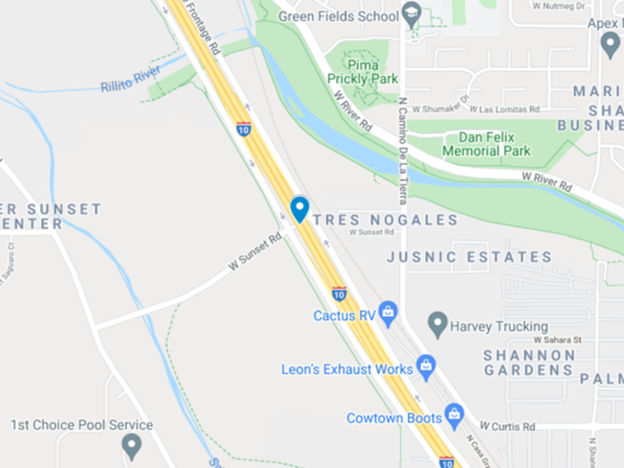 google map image of baseline road