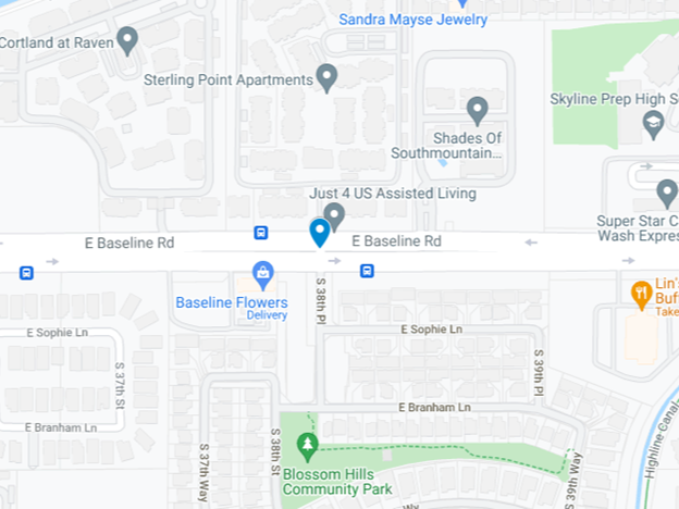 google maps image of baseline road near 38th place
