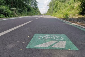 bicycle lane on the roadway
