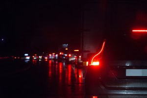 backed up traffic at night
