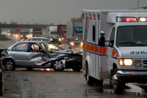 severe car accident scene