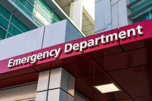 emergency department letters on outside of hospital building