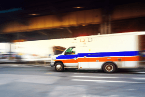 Rushing ambulance