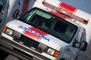ambulance transporting critically ill victims