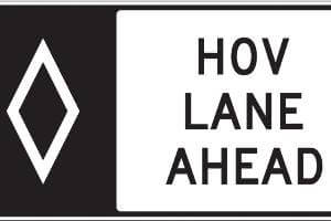 roa sign for hov lane