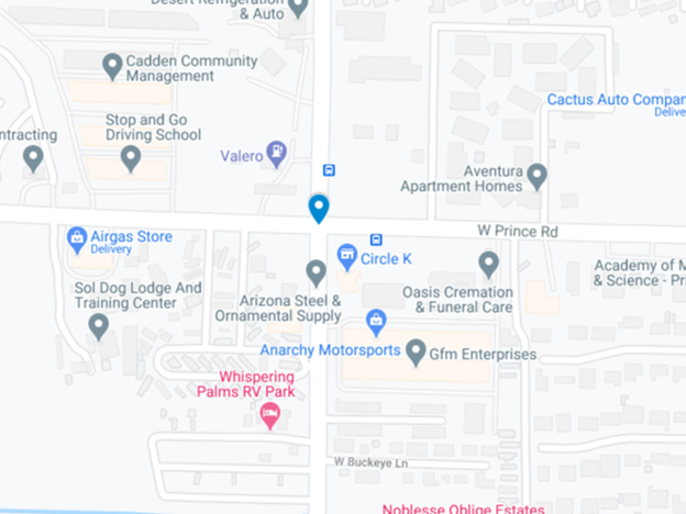 google map of prince road