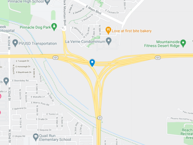 Map of accident scene on Loop 101