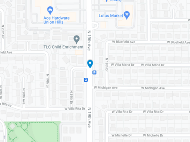 map of 19th Ave and Michigan Ave Phoenix