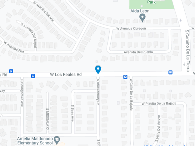 map showing Los Reales Road in Tucson