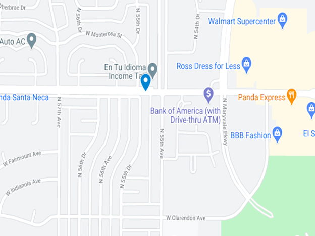 Map of 55th Ave near Indian School Road 