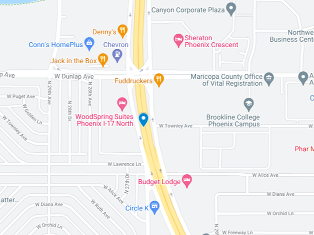 map of I-17 Near Dunlap Ave Phoenix